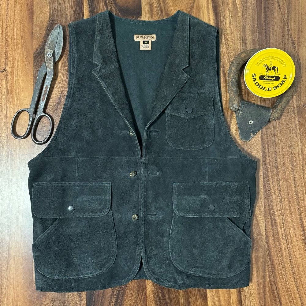 Ruff Hewn 💚 Men's Suede Vest size M